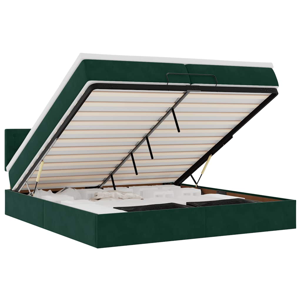 Ottoman bed met matrassen en LED's 200x200cm fluweel – afbeelding 2