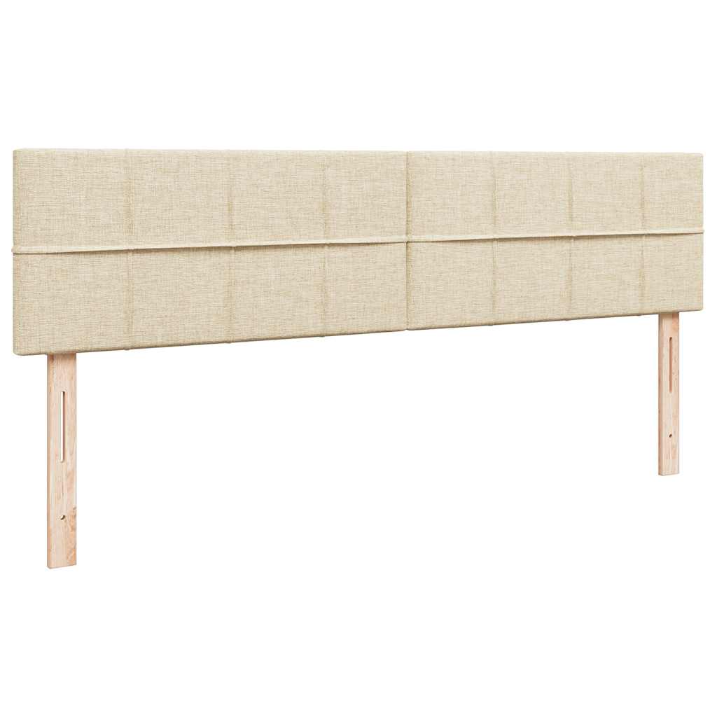 Ottoman bed met matrassen en LED's 200x200cm stof crèmekleurig – afbeelding 10
