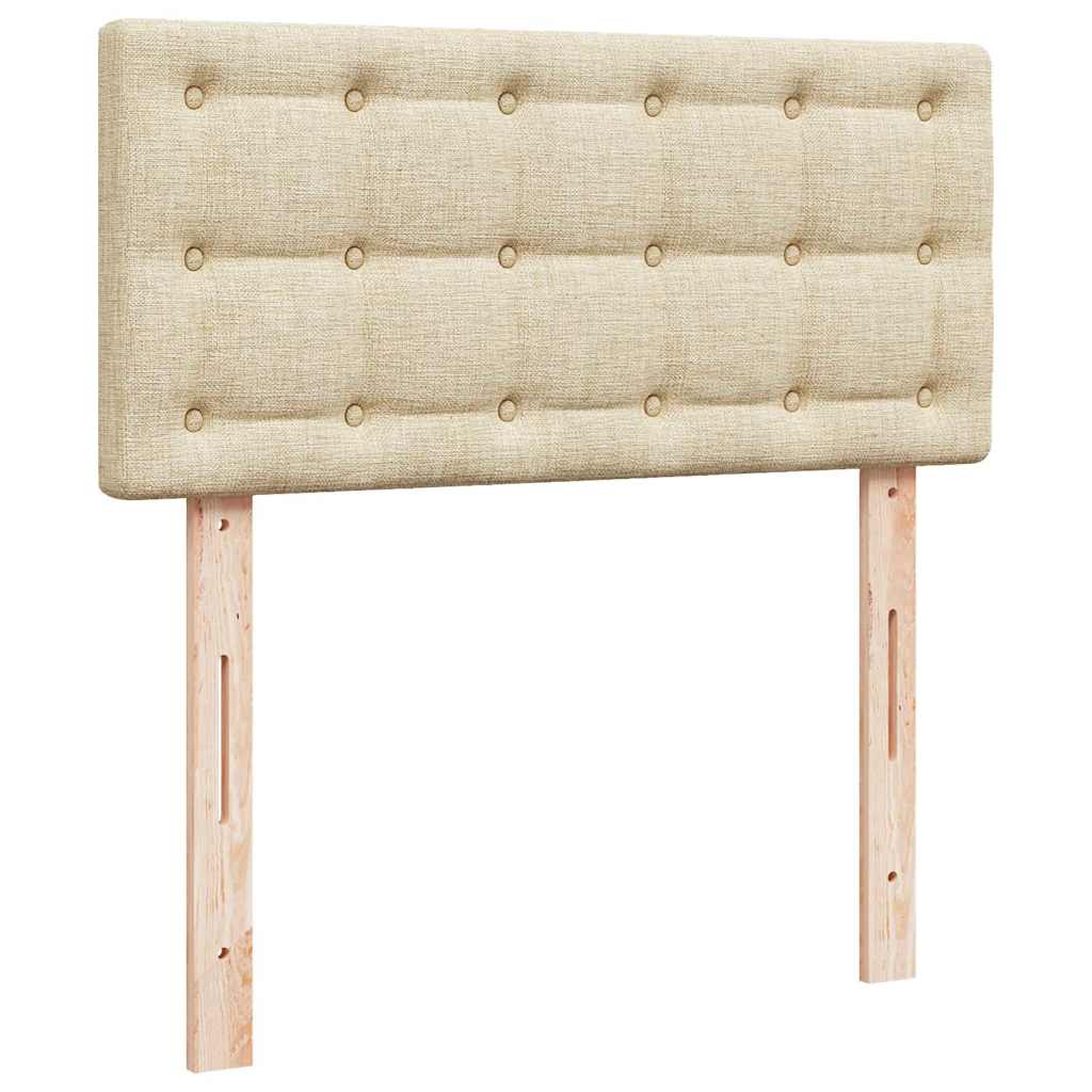 Ottoman bed met matrassen en LED's 200x200cm stof crèmekleurig – afbeelding 10
