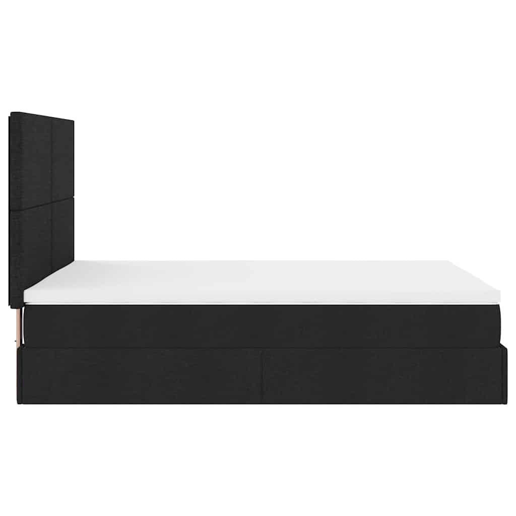Ottoman bed met matras 140x200cm stof zwart – afbeelding 10