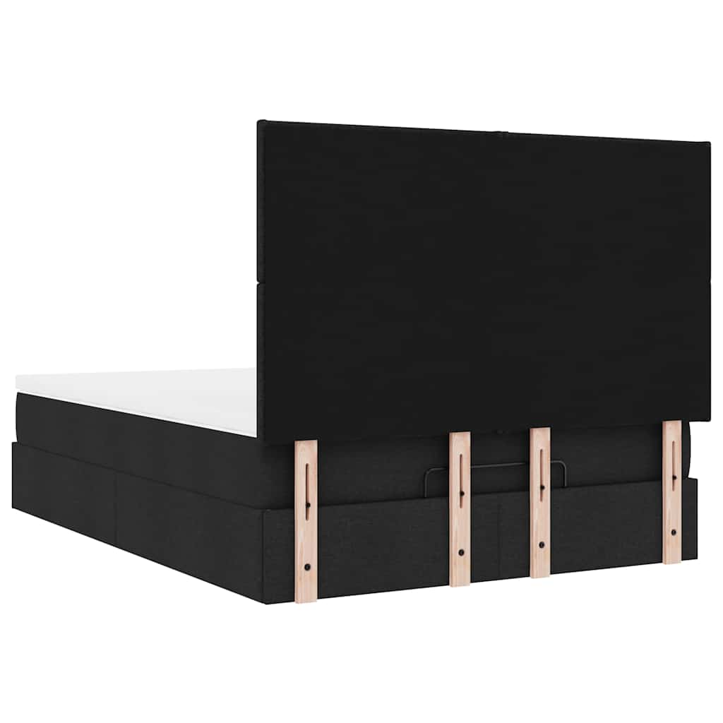 Ottoman bed met matras 140x200cm stof zwart – afbeelding 11