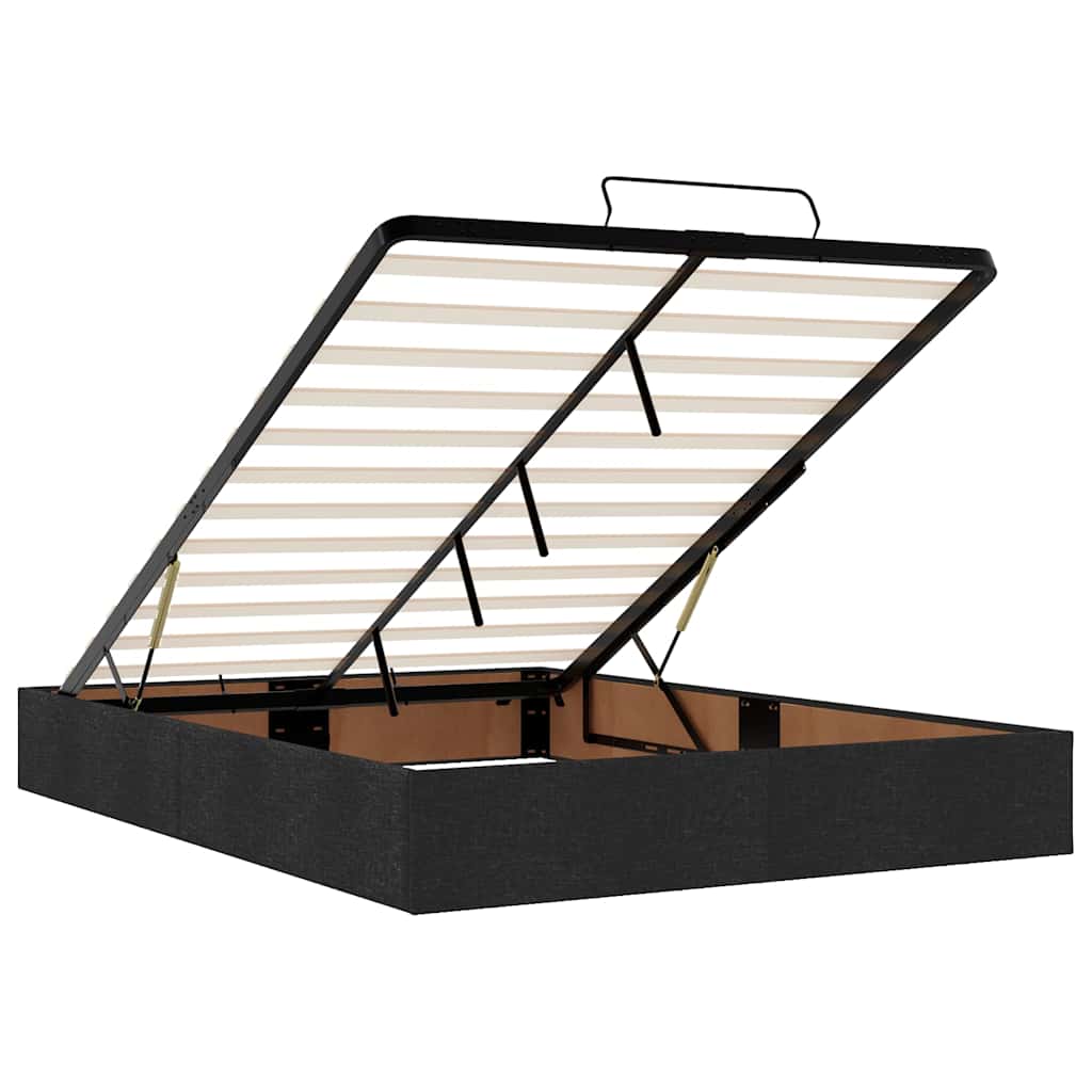 Ottoman bed met matras 140x200cm stof zwart – afbeelding 12