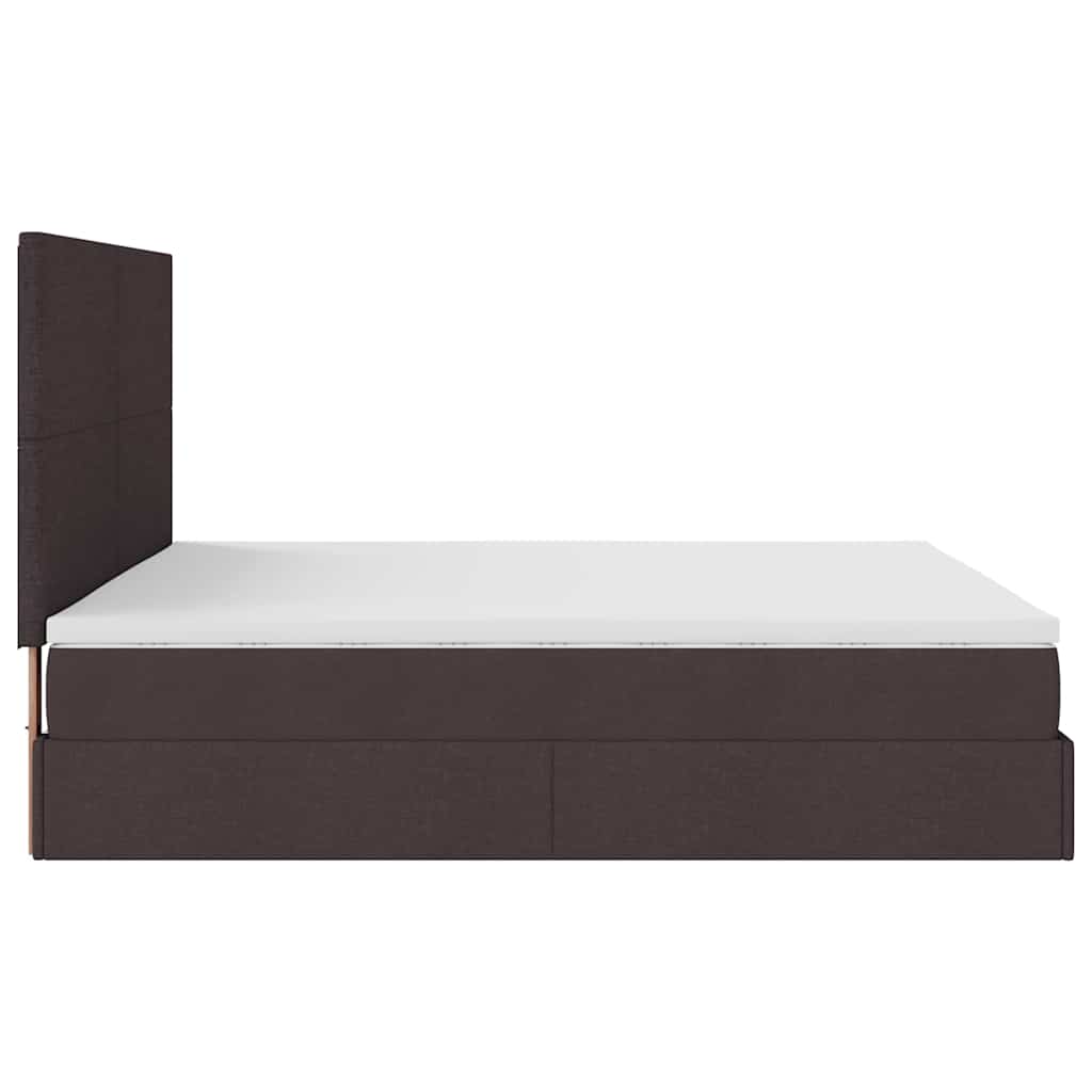 Ottoman bed met matras 160x200cm stof donkerbruin – afbeelding 10