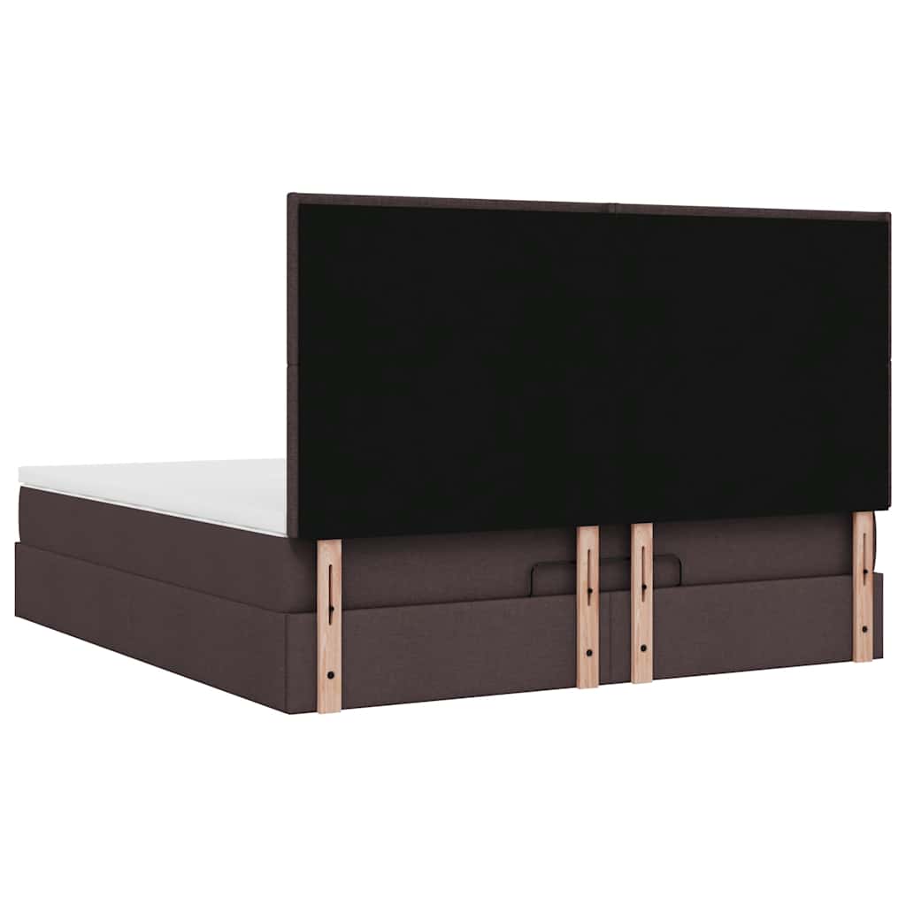 Ottoman bed met matras 160x200cm stof donkerbruin – afbeelding 11