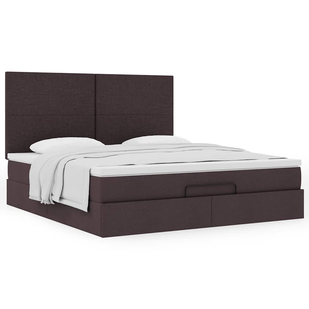Ottoman bed met matras 160x200cm stof donkerbruin – afbeelding 4