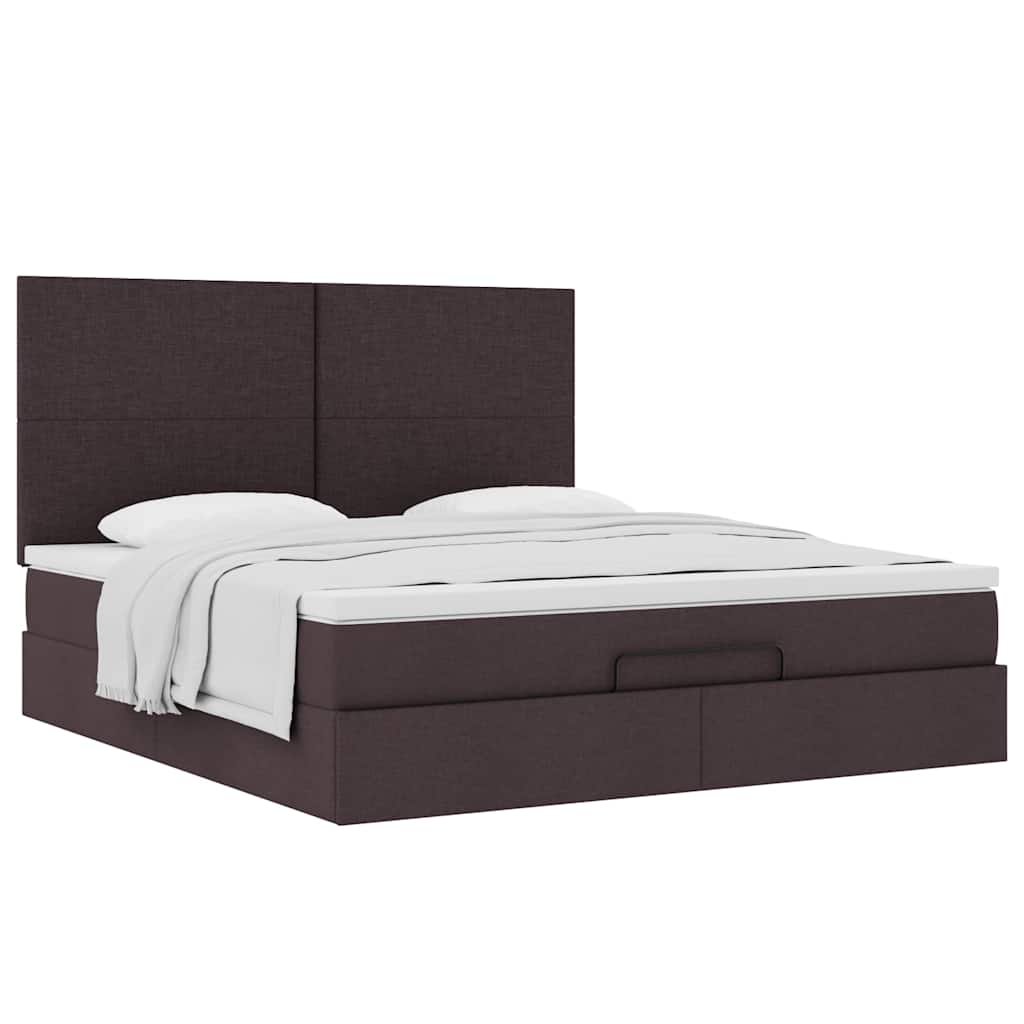 Ottoman bed met matras 160x200cm stof donkerbruin – afbeelding 5