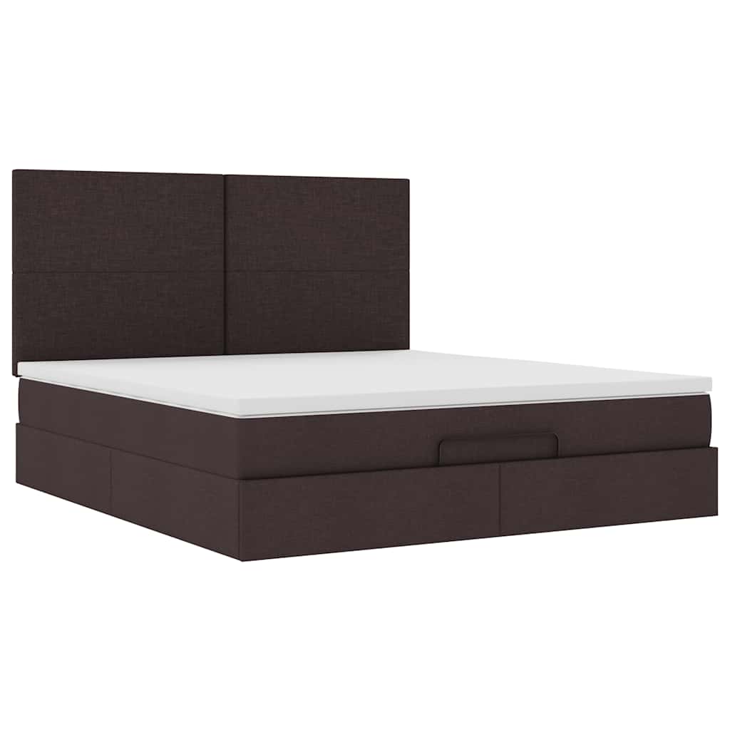 Ottoman bed met matras 160x200cm stof donkerbruin – afbeelding 6