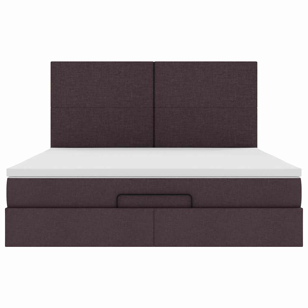 Ottoman bed met matras 160x200cm stof donkerbruin – afbeelding 7