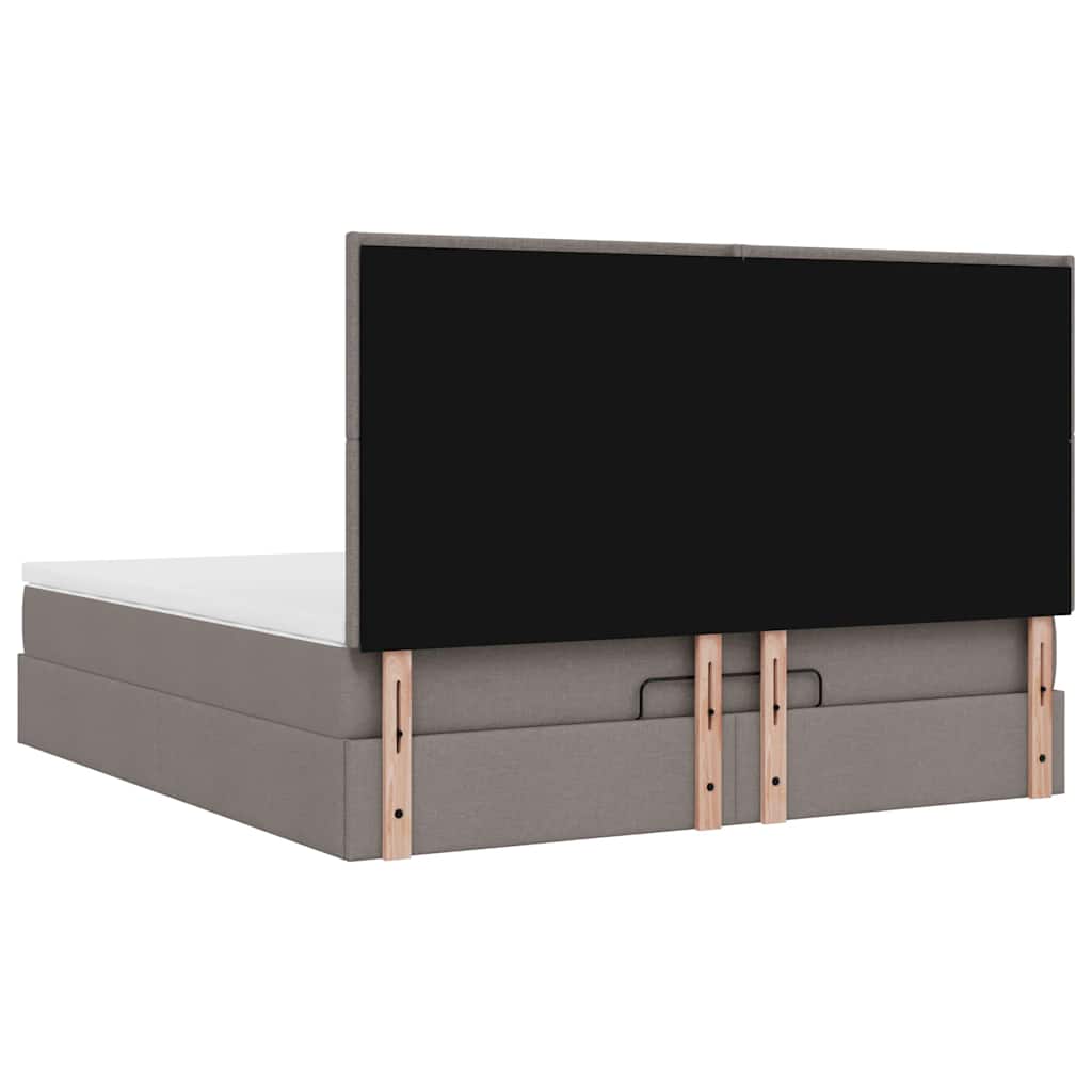 Ottoman bed met matras 160x200cm stof taupe – afbeelding 11