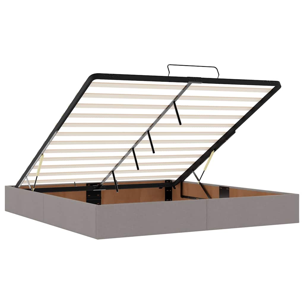 Ottoman bed met matras 160x200cm stof taupe – afbeelding 12