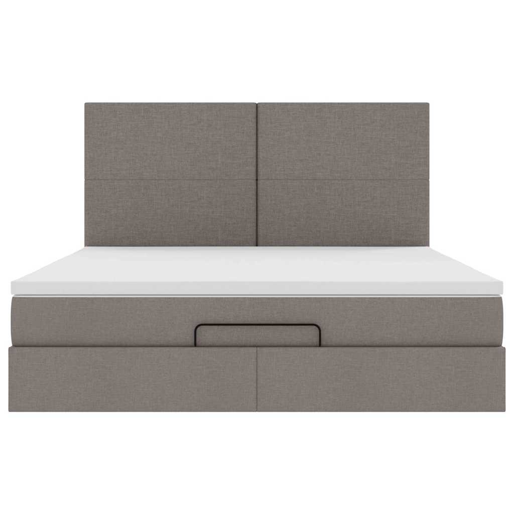 Ottoman bed met matras 160x200cm stof taupe – afbeelding 7