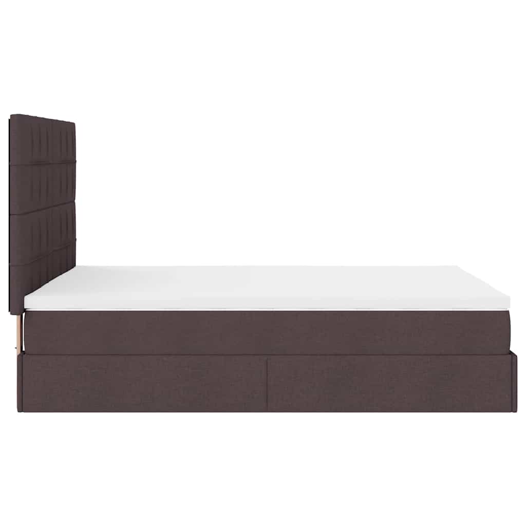 Ottoman bed met matras 140x190cm stof donkerbruin – afbeelding 10