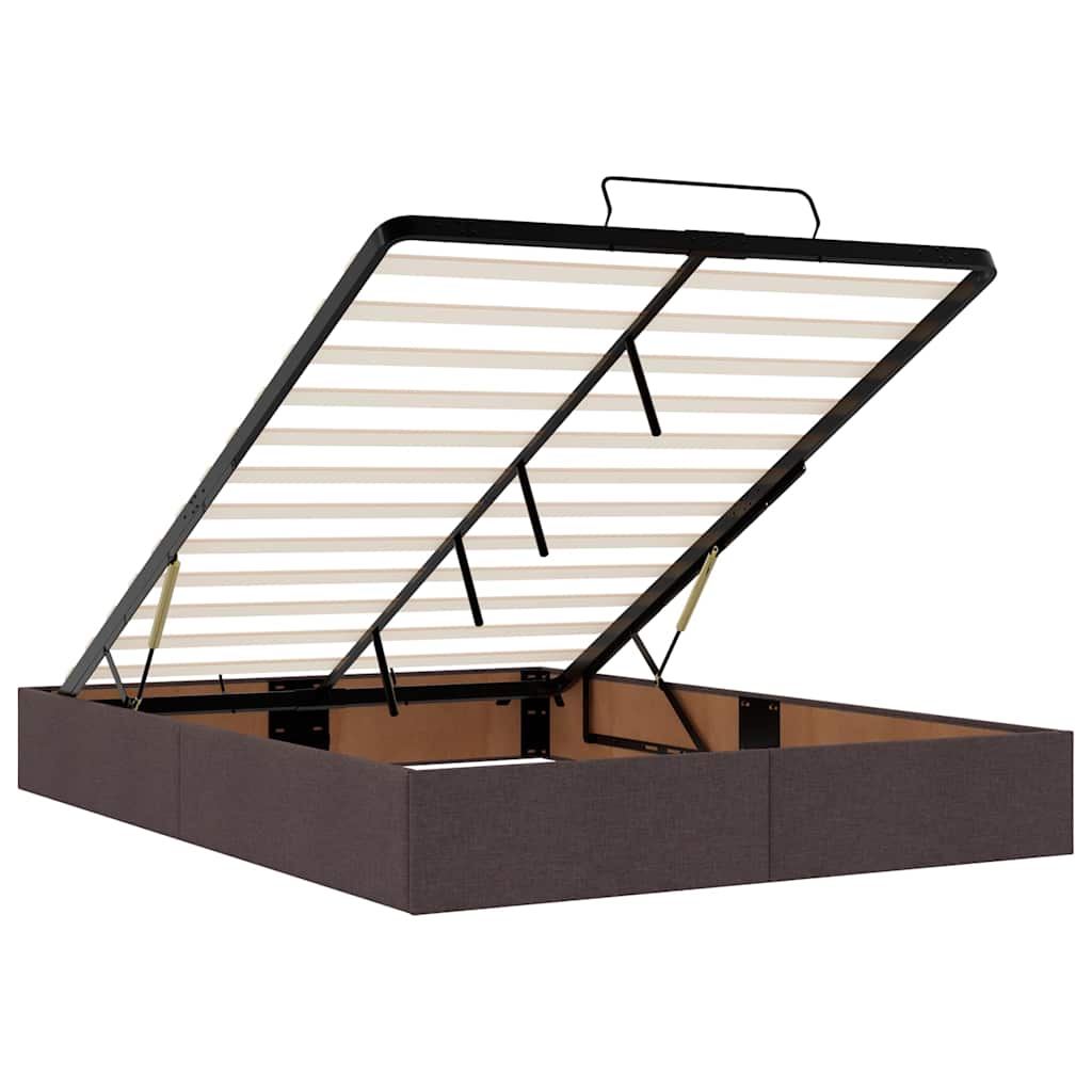Ottoman bed met matras 140x190cm stof donkerbruin – afbeelding 12