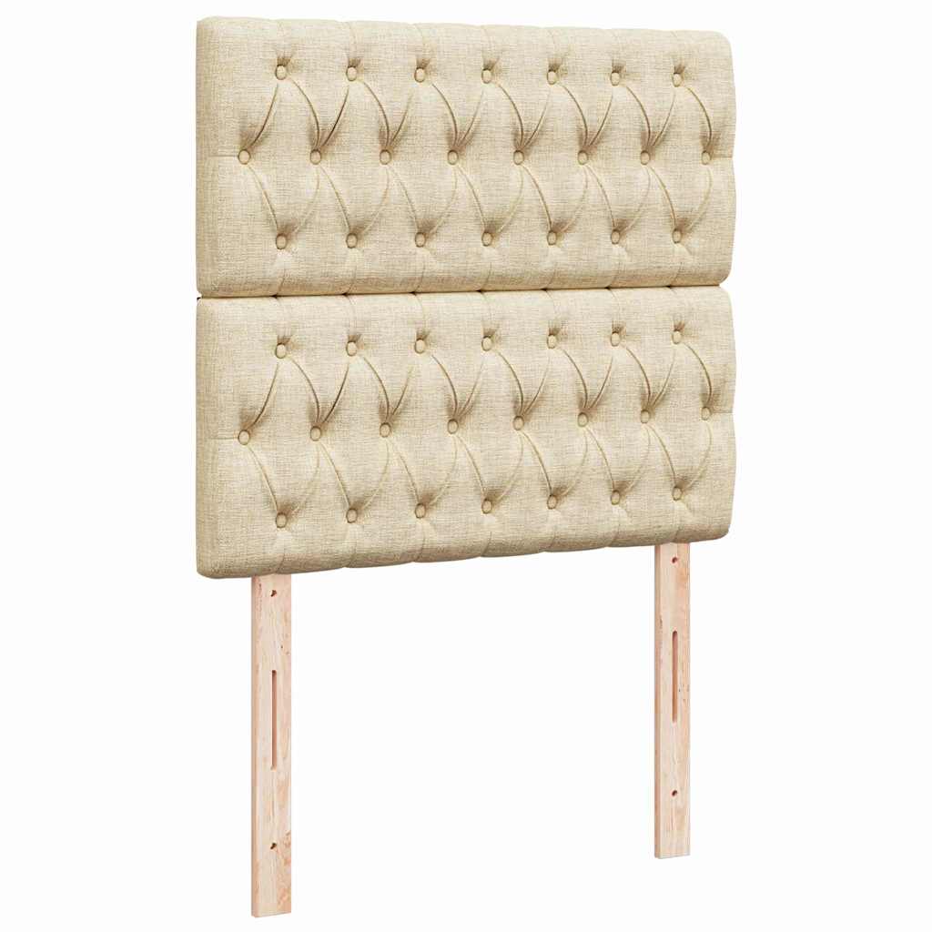 Ottoman bed met matras 80x200cm stof crèmekleurig – afbeelding 9