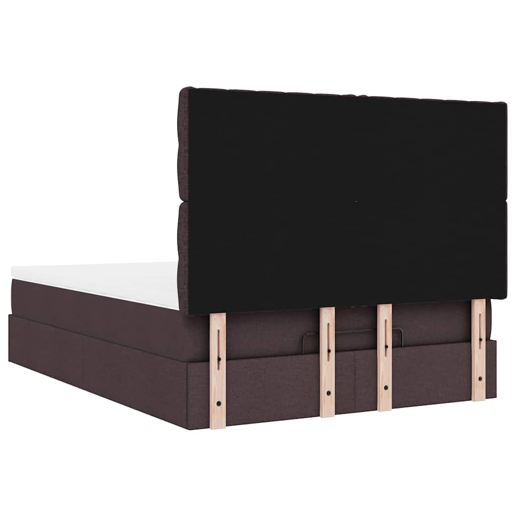 Ottoman bed met matras 140x190cm stof donkerbruin – afbeelding 11