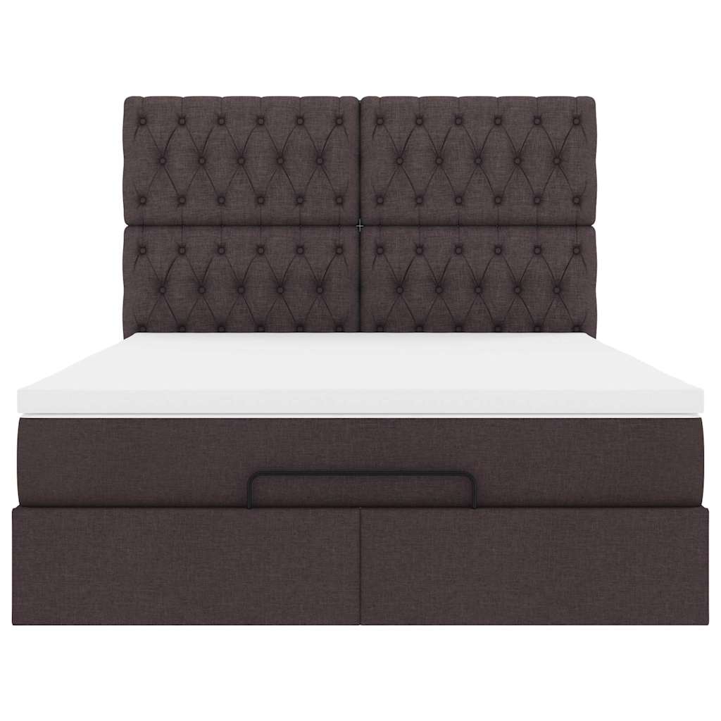 Ottoman bed met matras 140x190cm stof donkerbruin – afbeelding 7