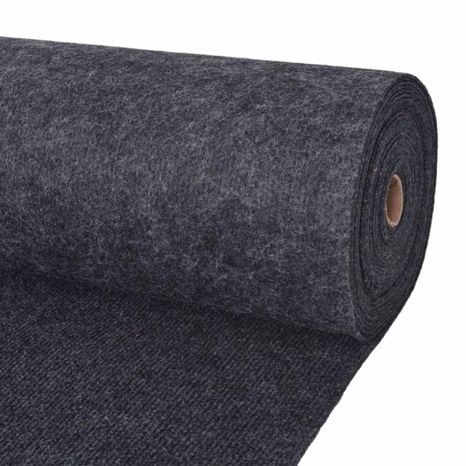 Tapijt Antracietkleurig 1,2 x 10 m Polyester – afbeelding 1