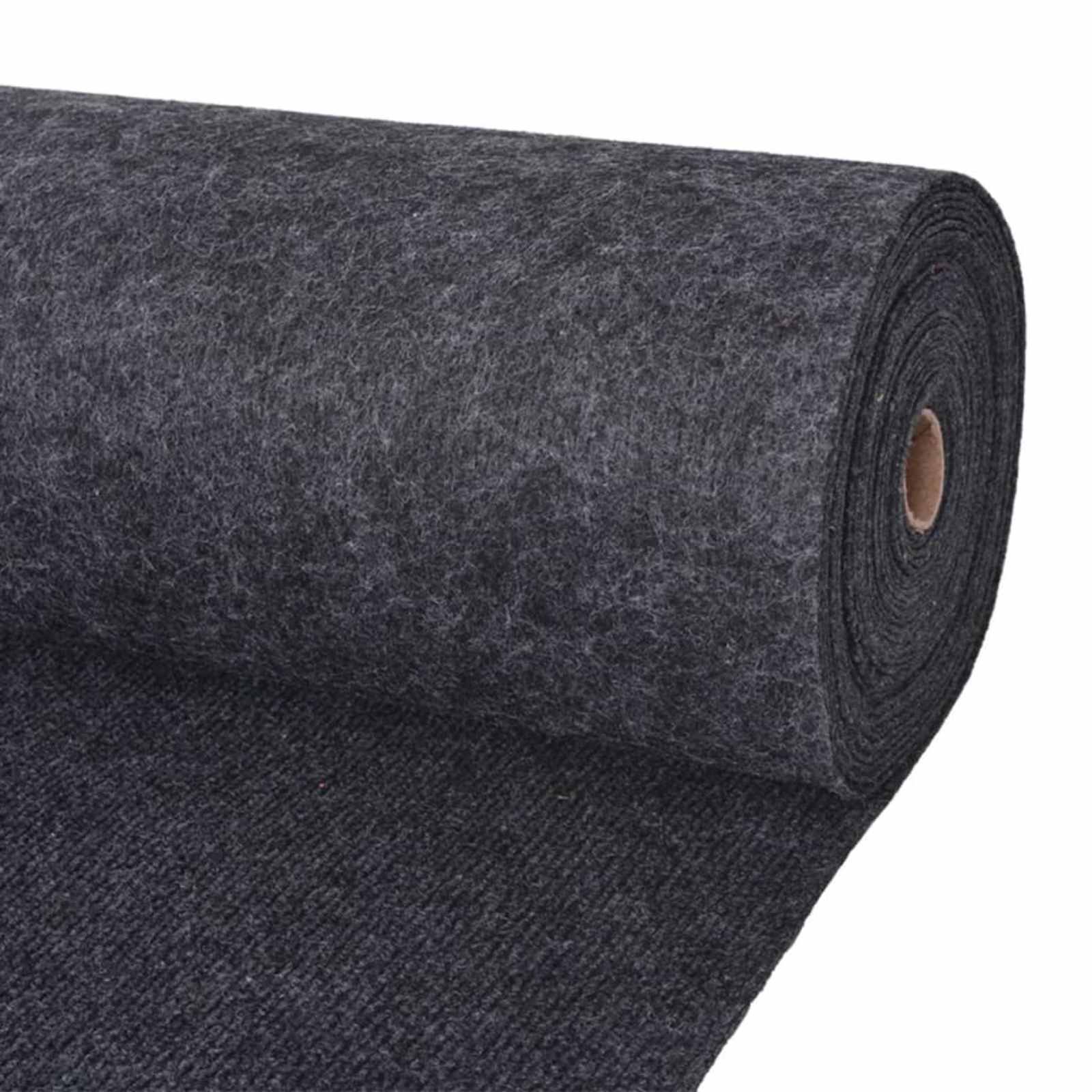 Tapijt Antracietkleurig 1,2 x 15 m Polyester – afbeelding 1