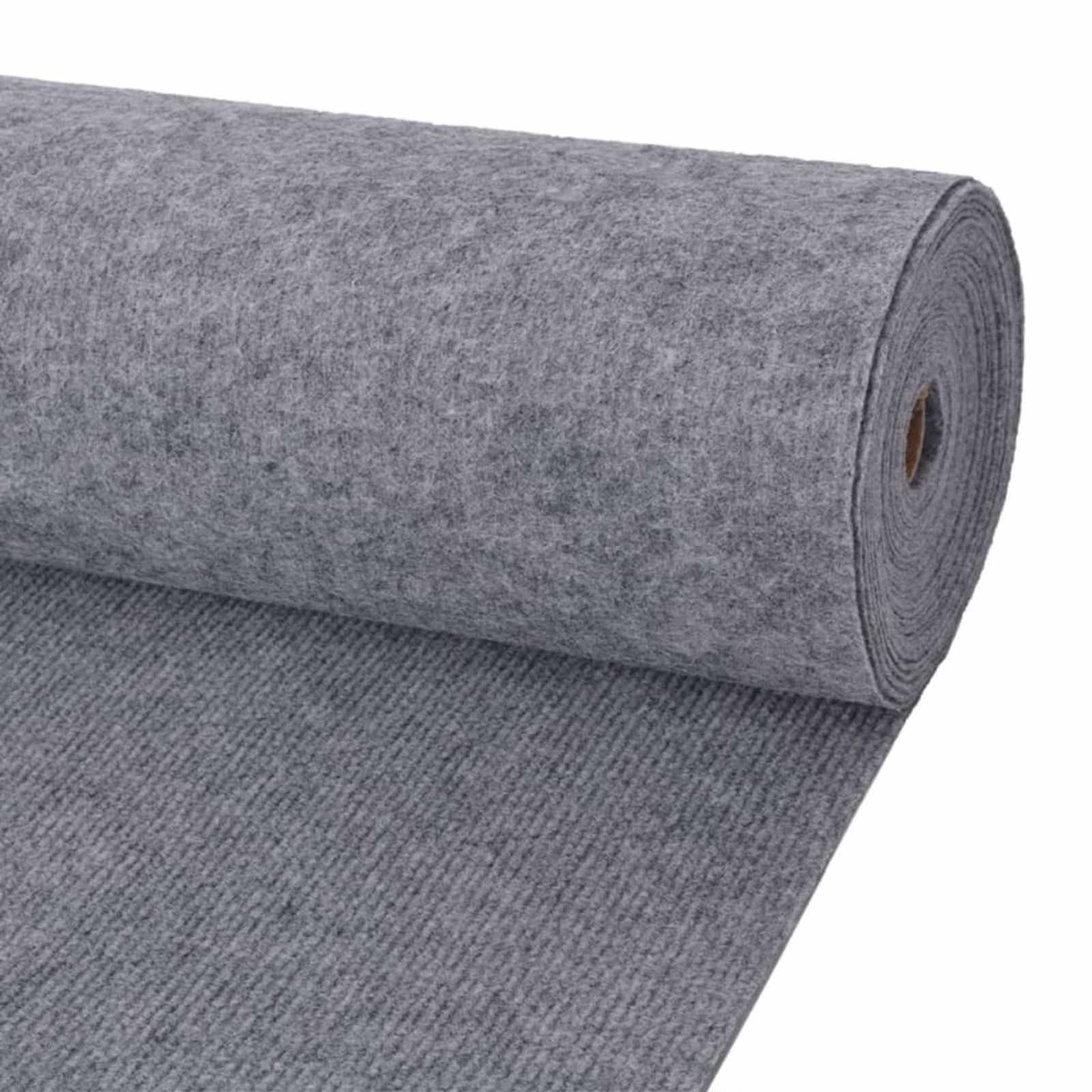 Tapijt Grijs 1,2 x 10 m Polyester – afbeelding 1