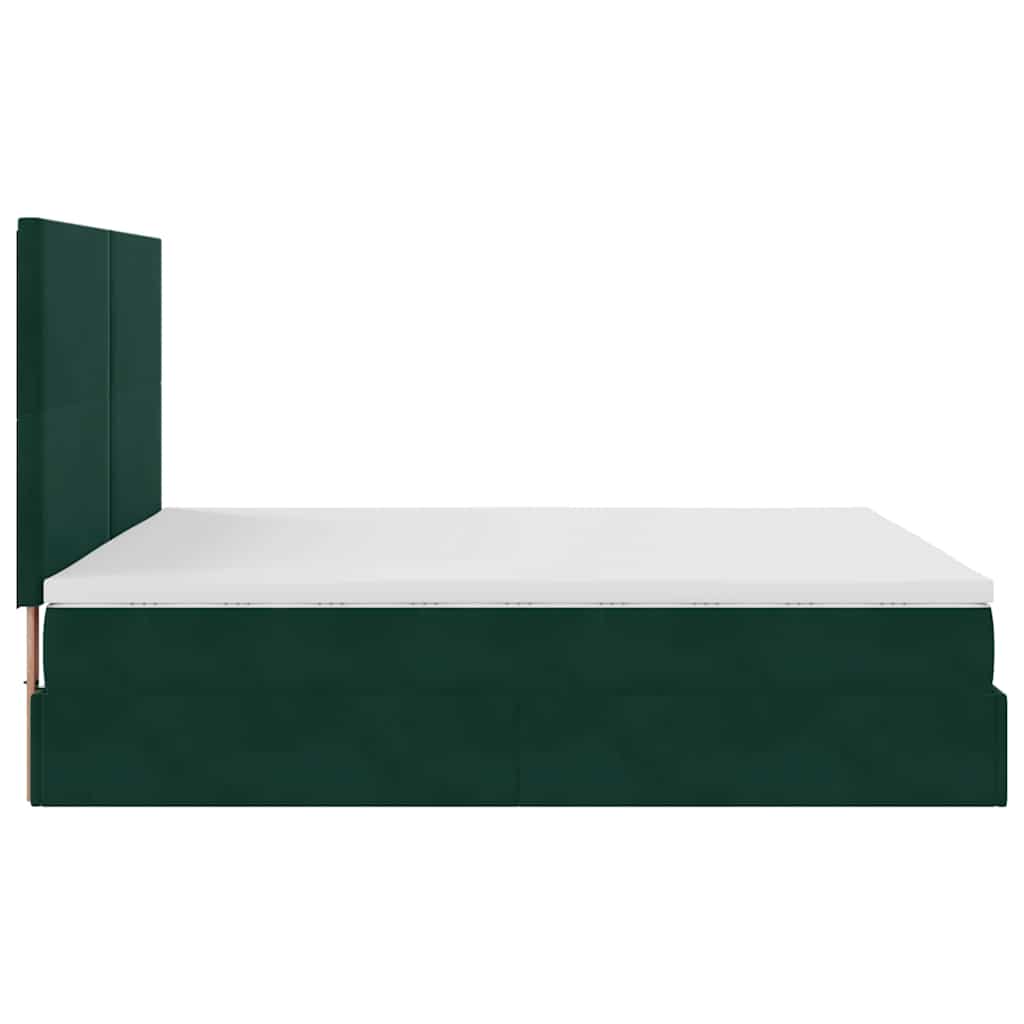 Ottoman bed met matrassen 200x200cm fluweel donkergroen – afbeelding 8