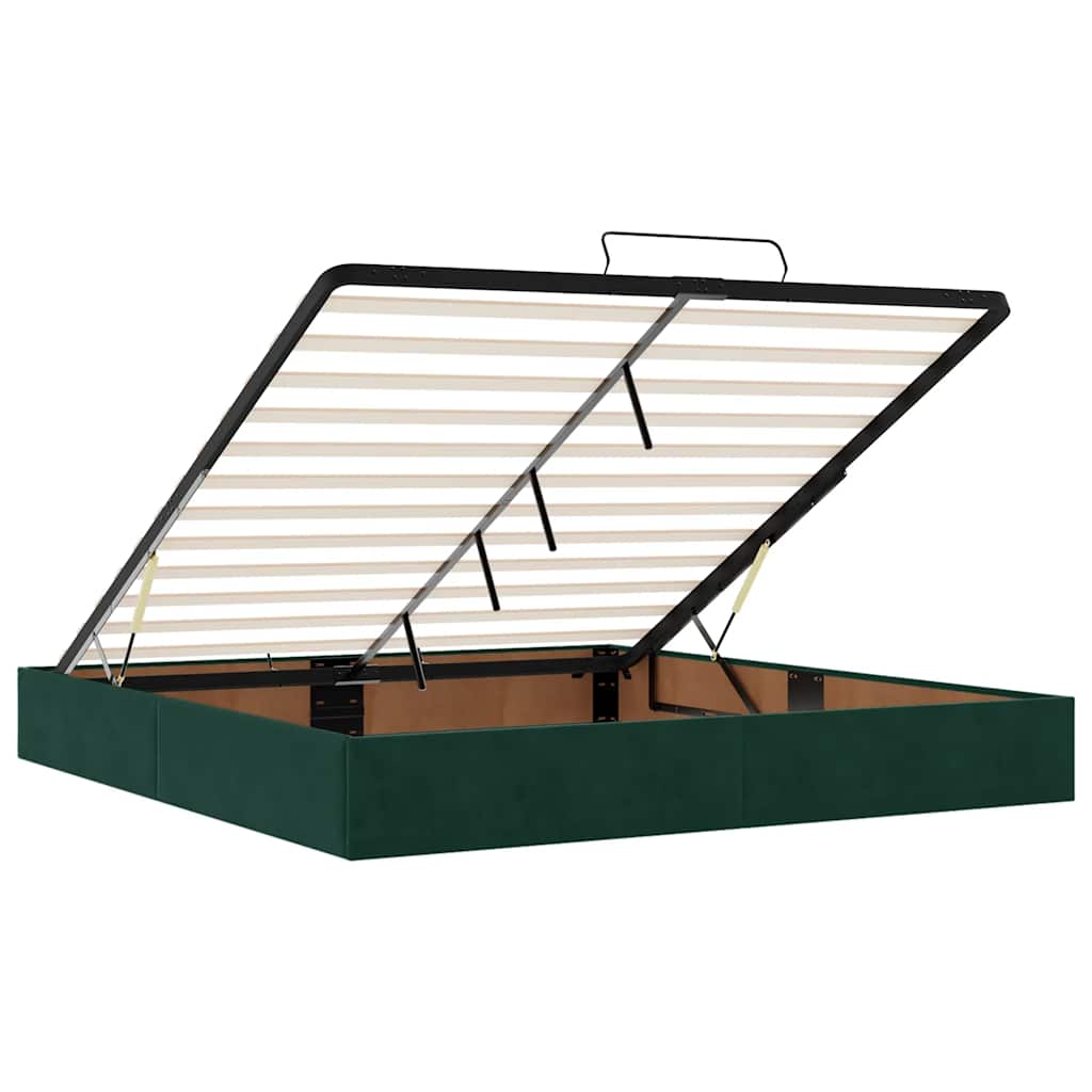 Ottoman bed met matrassen 200x200cm fluweel donkergroen – afbeelding 10