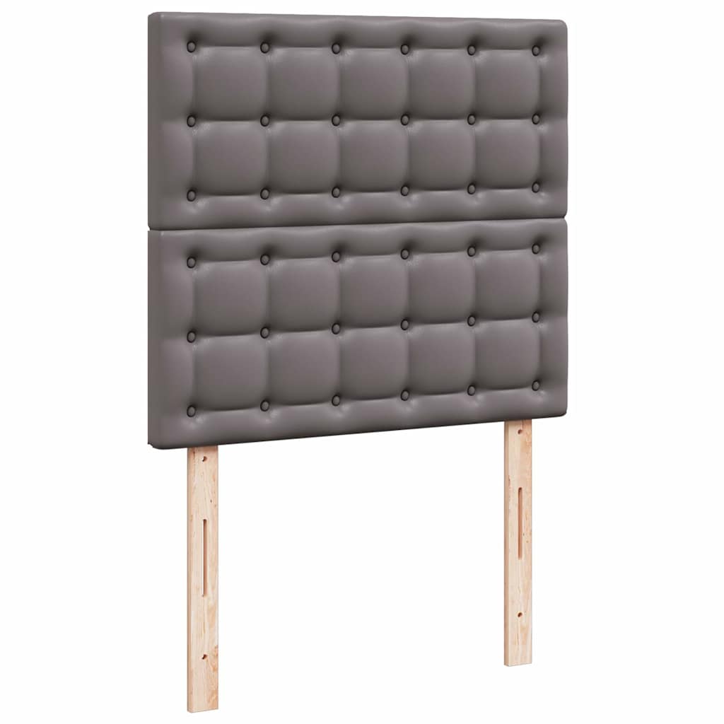 Ottoman bed met matrassen 200x200cm kunstleer grijs – afbeelding 12