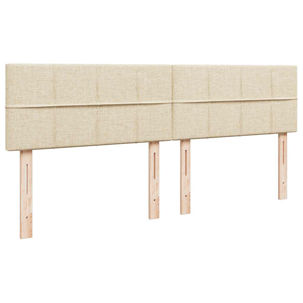 Ottoman bed met matrassen 200x200cm stof crèmekleurig – afbeelding 12