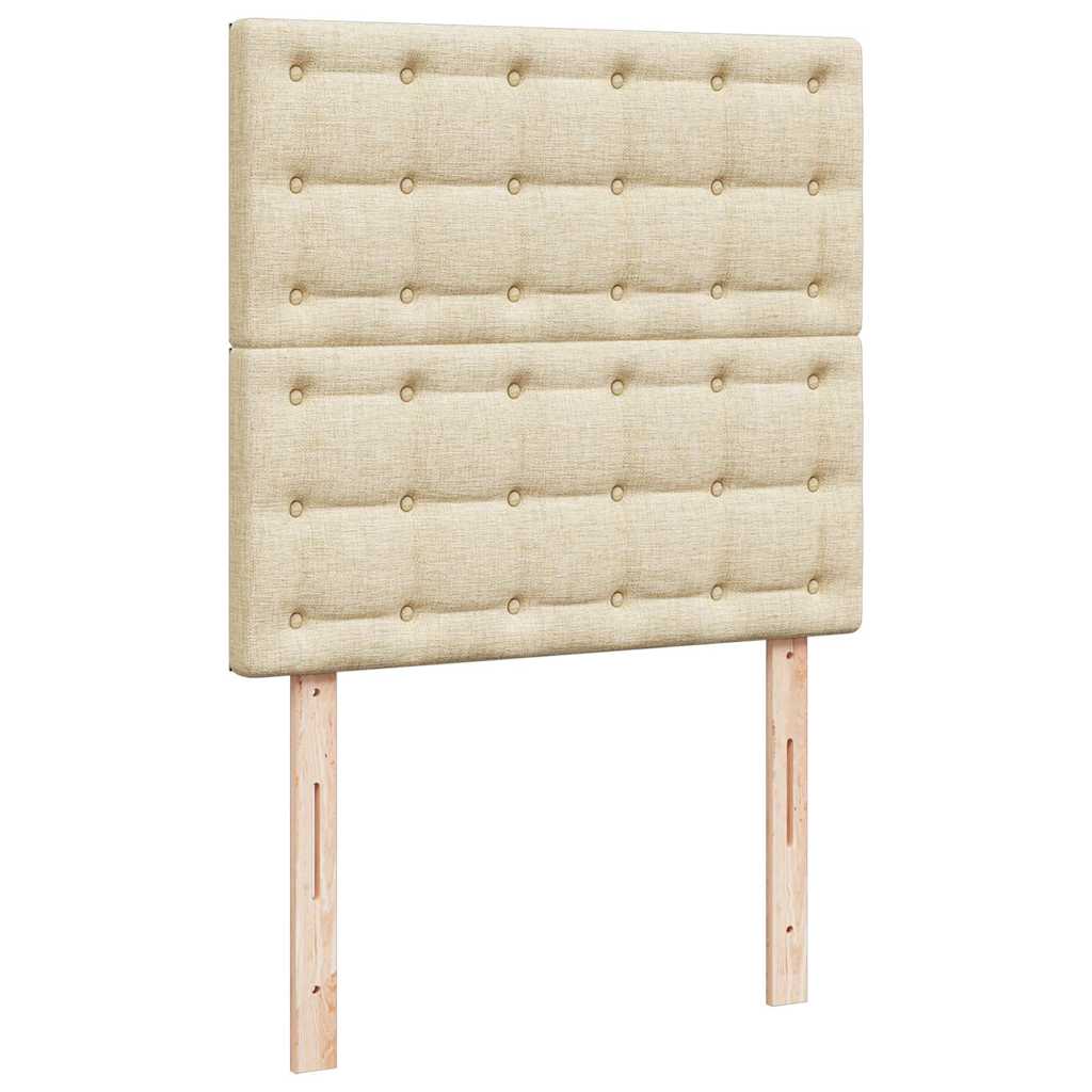Ottoman bed met matrassen 200x200cm stof crèmekleurig – afbeelding 12