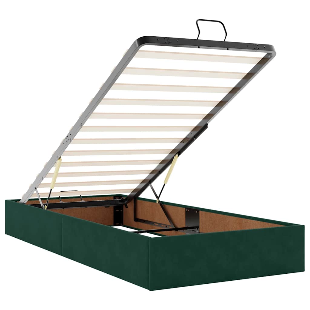 Ottoman bed met matrassen 160x200cm fluweel donkergroen – afbeelding 10