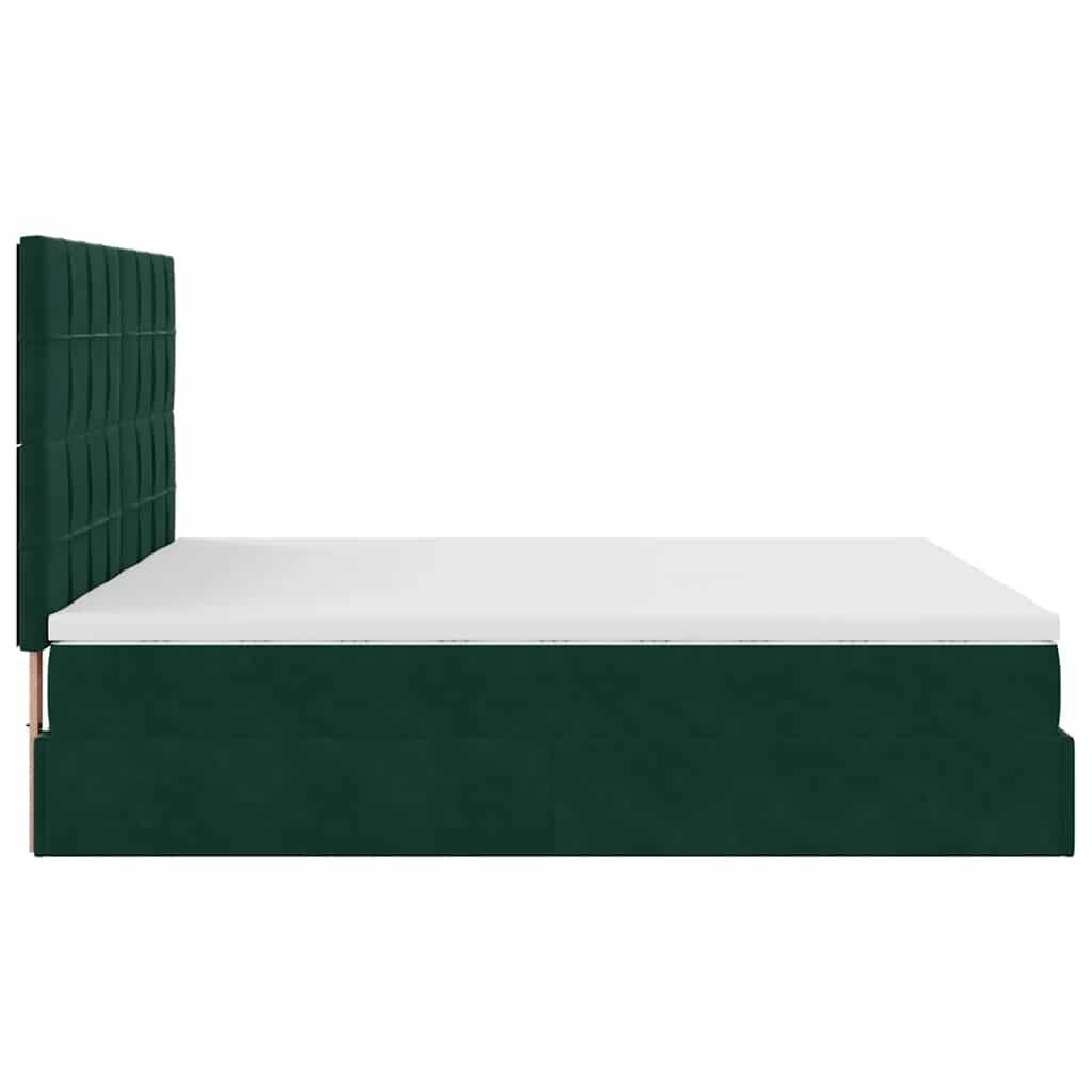 Ottoman bed met matrassen 160x200cm fluweel donkergroen – afbeelding 8