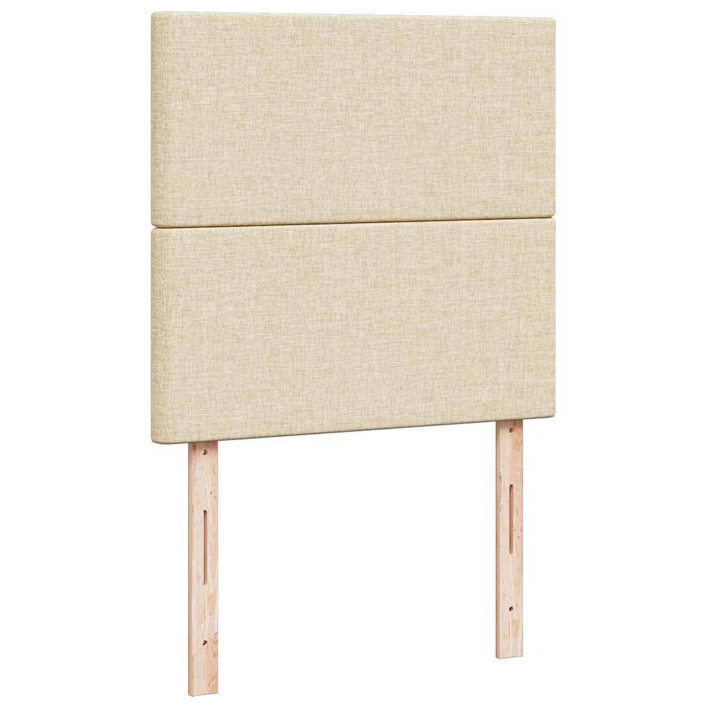 Ottoman bed met matras en LED's 80x200cm stof crèmekleurig – afbeelding 10