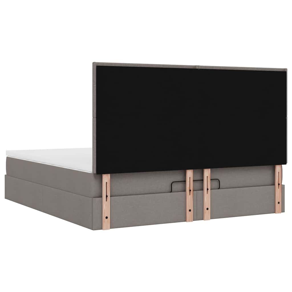 Ottoman bed met matras en LED's 160x200cm stof taupe – afbeelding 12