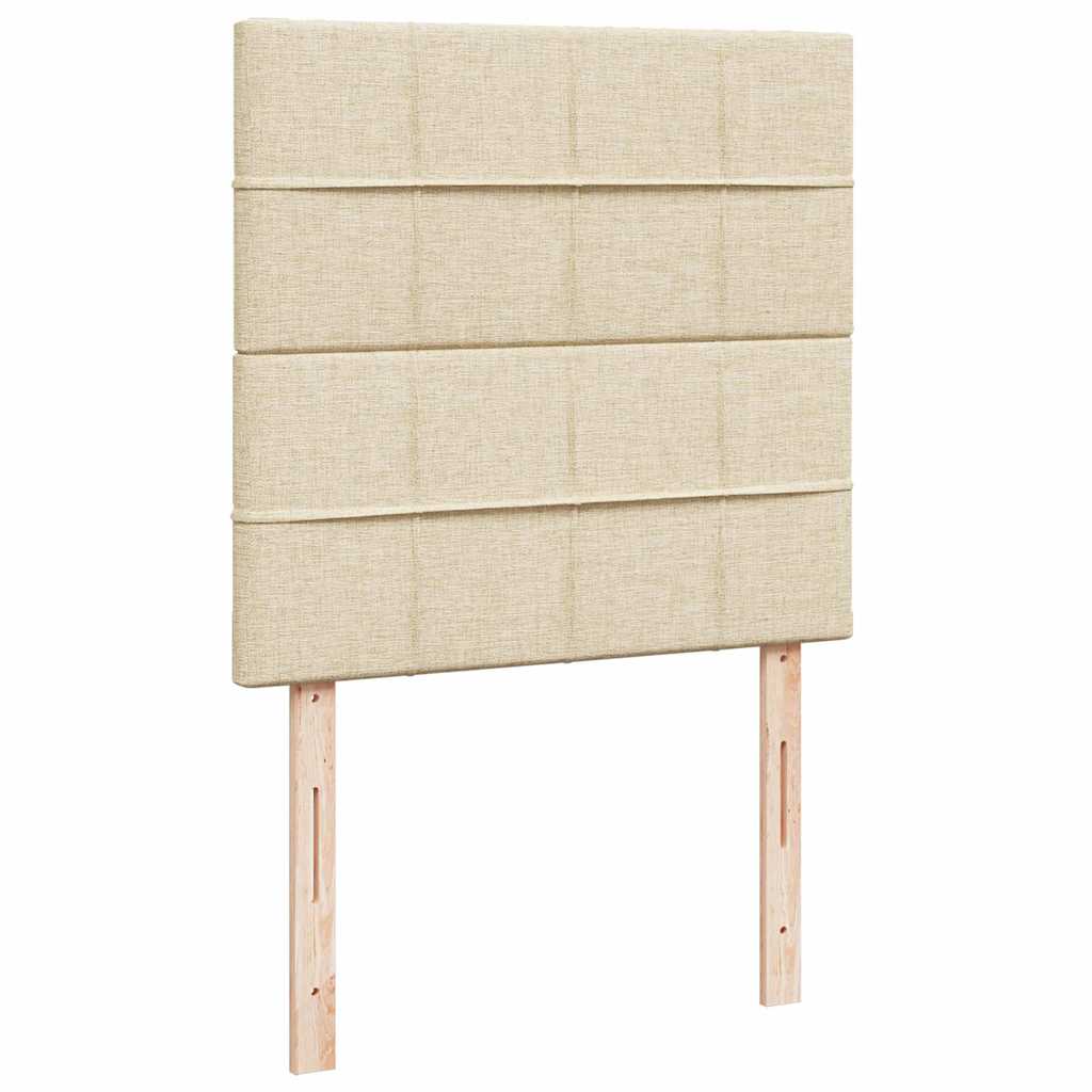 Ottoman bed met matras en LED's 80x200cm stof crèmekleurig – afbeelding 10