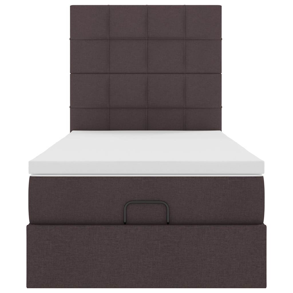 Ottoman bed met matras en LED's 90x190cm stof donkerbruin – afbeelding 8