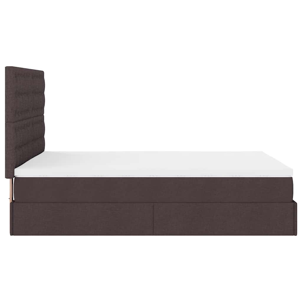 Ottoman bed met matras en LED's 140x190cm stof donkerbruin – afbeelding 11