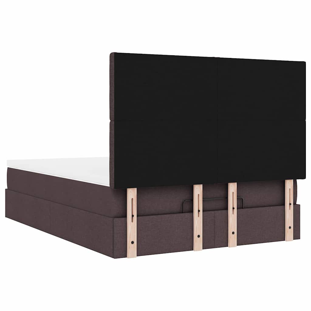 Ottoman bed met matras en LED's 140x190cm stof donkerbruin – afbeelding 12