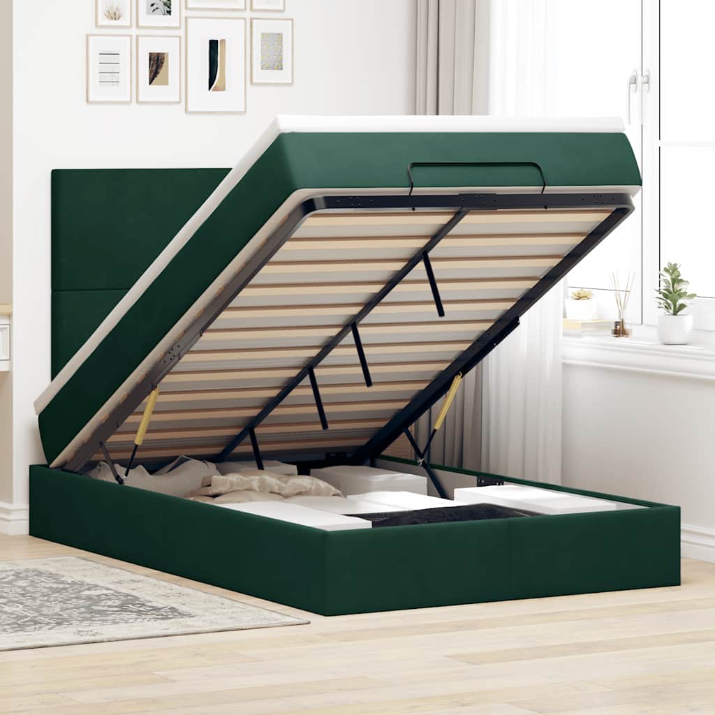 Ottoman bed met matrassen en LED's 120x190cm fluweel – afbeelding 1