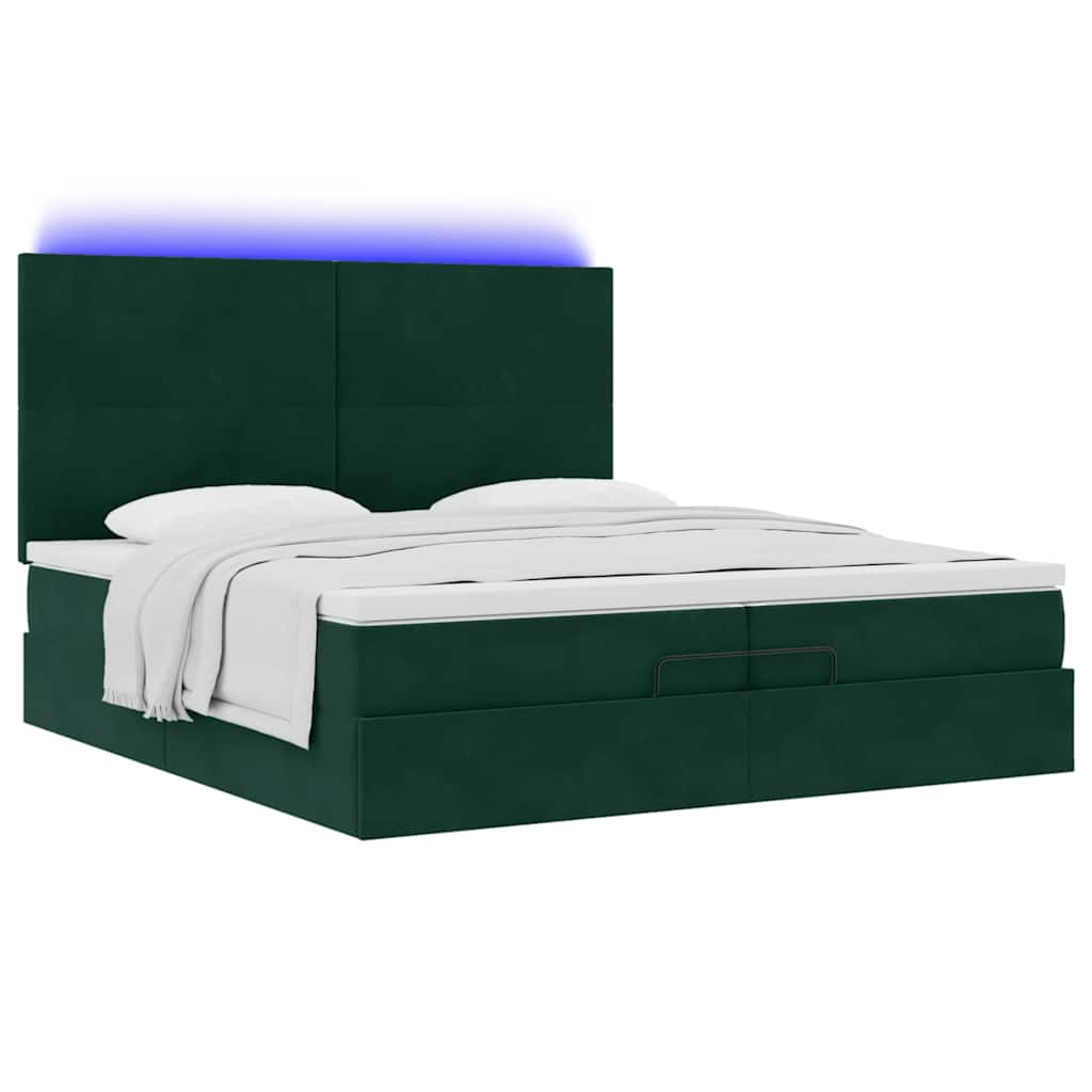 Ottoman bed met matrassen en LED's 200x200cm fluweel – afbeelding 6