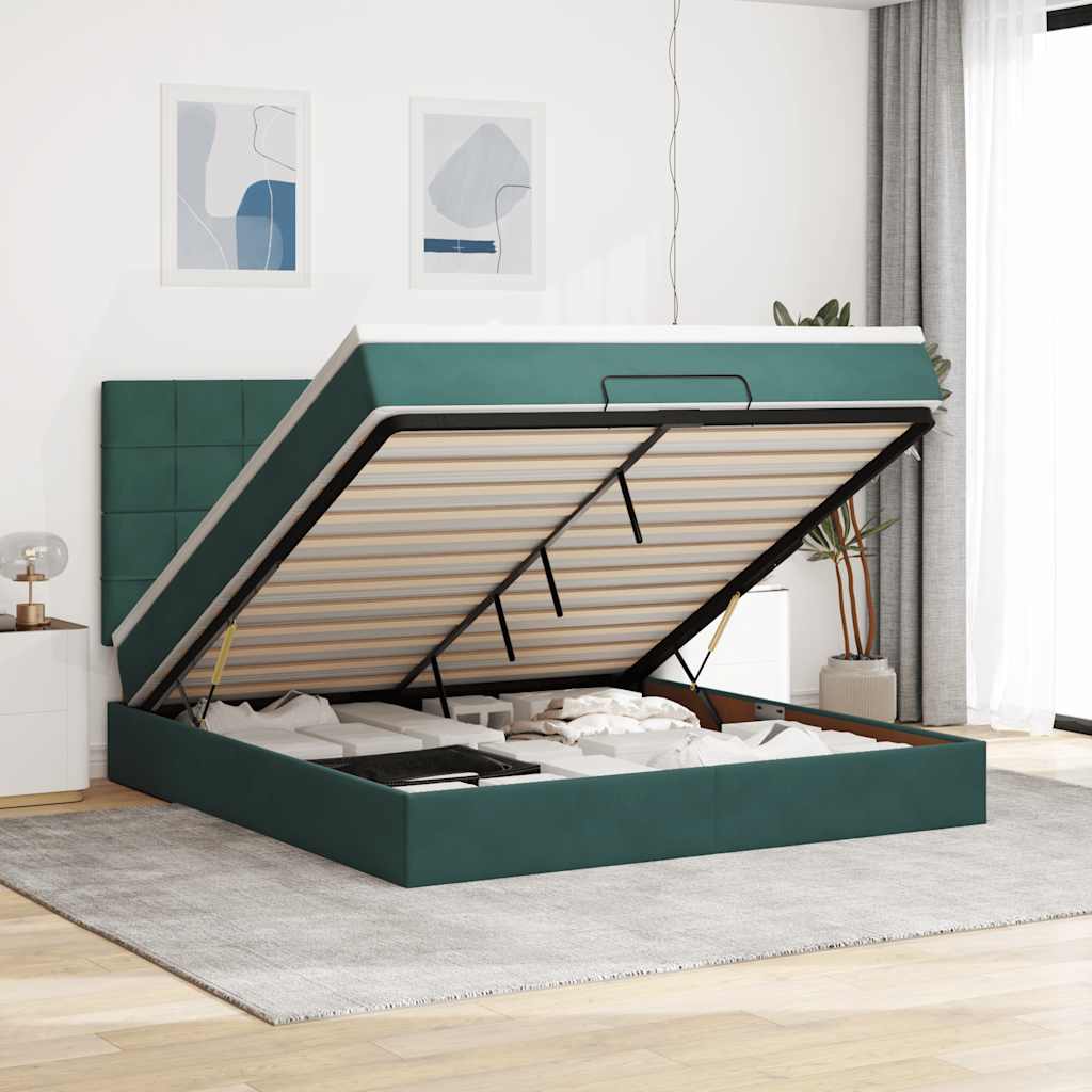 Ottoman bed met matrassen en LED's 180x200cm fluweel – afbeelding 1