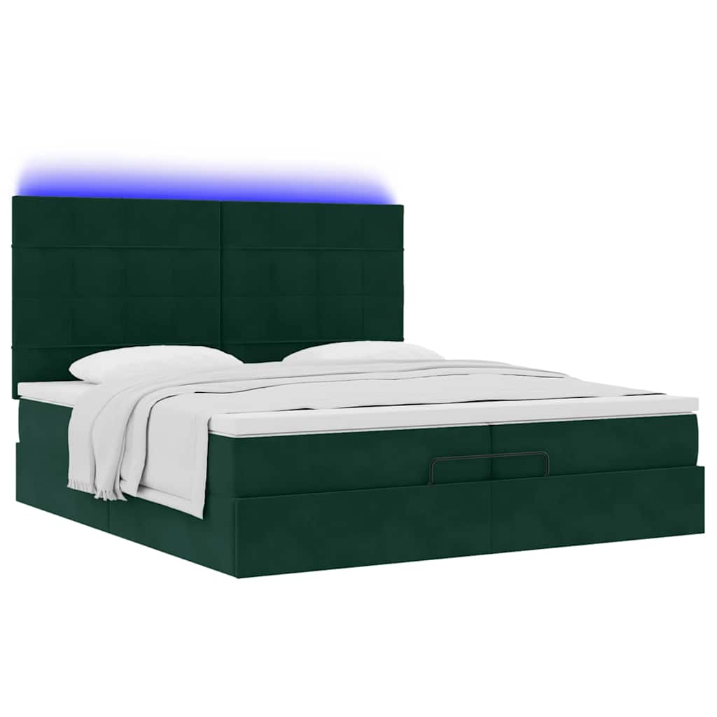 Ottoman bed met matrassen en LED's 200x200cm fluweel – afbeelding 6