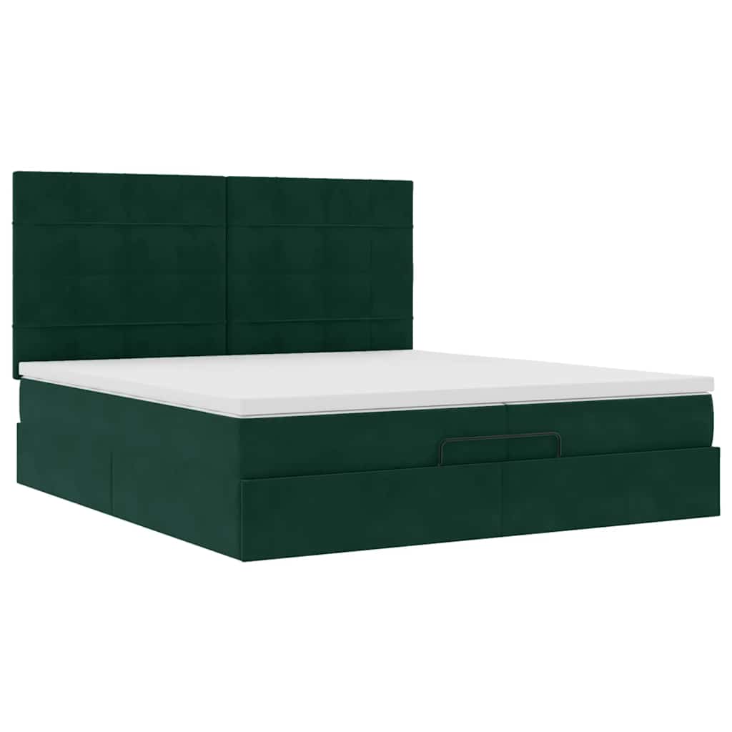 Ottoman bed met matrassen en LED's 200x200cm fluweel – afbeelding 7