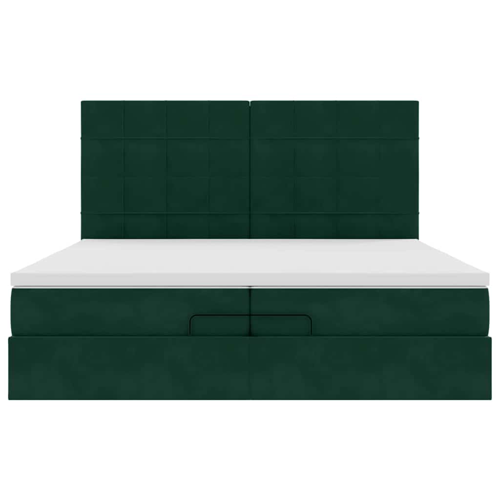 Ottoman bed met matrassen en LED's 200x200cm fluweel – afbeelding 8