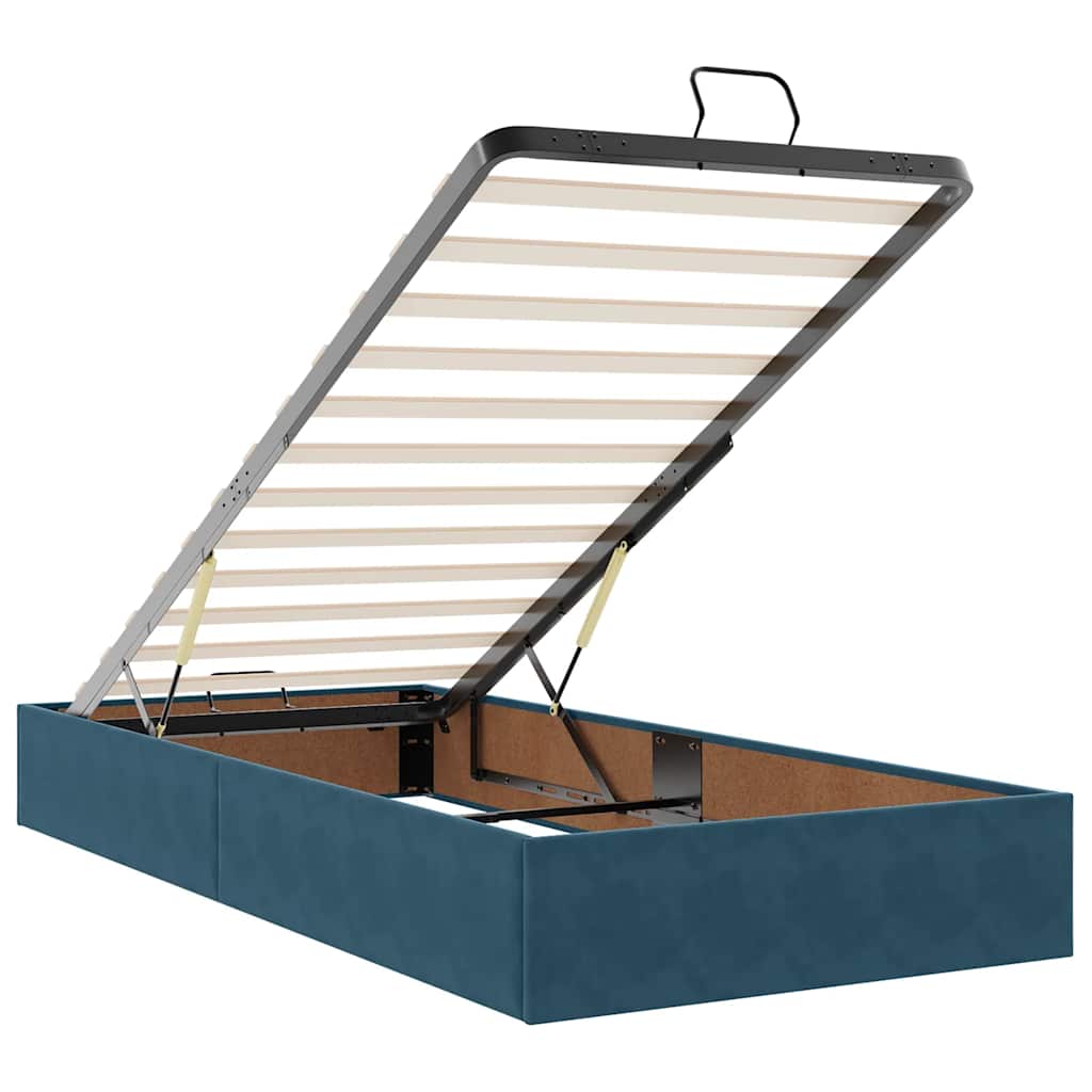 Ottoman bed met matrassen en LED's 90x200cm fluweel donkerblauw – afbeelding 11
