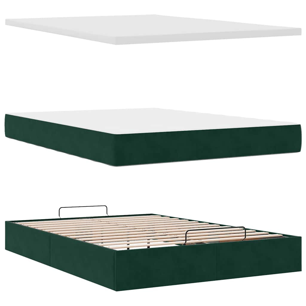 Ottoman bed met matrassen en LED's 140x200cm fluweel – afbeelding 12