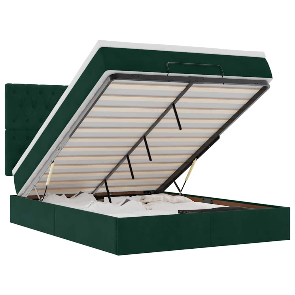 Ottoman bed met matrassen en LED's 140x200cm fluweel – afbeelding 2