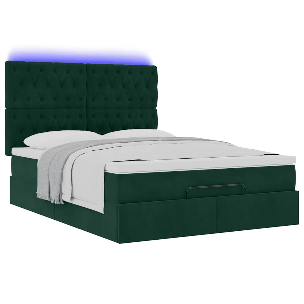 Ottoman bed met matrassen en LED's 140x200cm fluweel – afbeelding 6