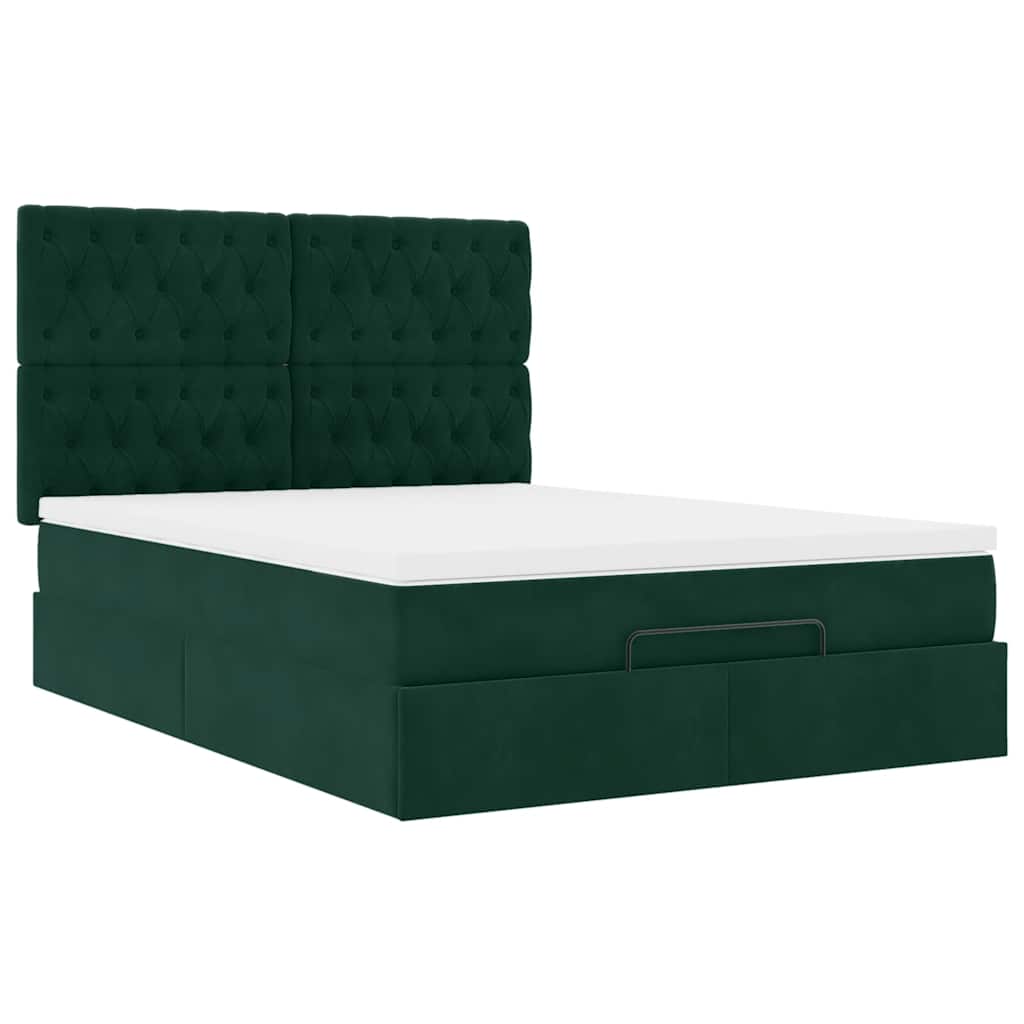 Ottoman bed met matrassen en LED's 140x200cm fluweel – afbeelding 7