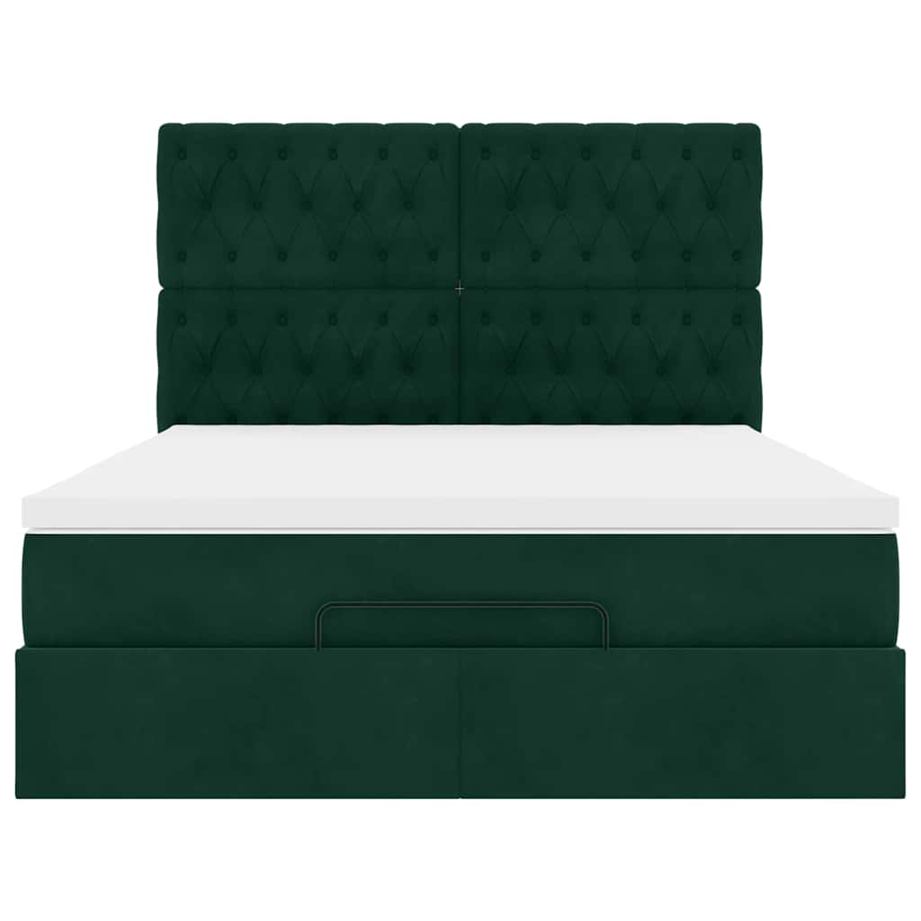 Ottoman bed met matrassen en LED's 140x200cm fluweel – afbeelding 8
