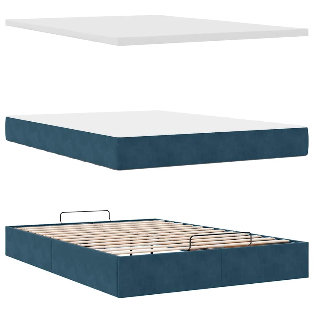 Ottoman bed met matrassen en LED's 140x200cm fluweel – afbeelding 12
