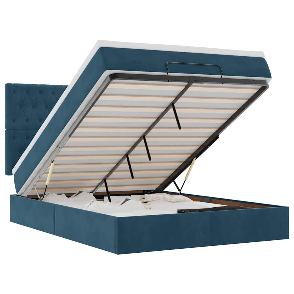 Ottoman bed met matrassen en LED's 140x200cm fluweel – afbeelding 2